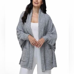 525 America Women's Open Front The Cozy Wrap, Light Heather Gray, Size S/M